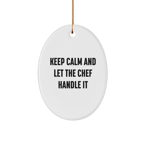 Funny Chef Oval Ornament for Chef Gifts from Men on Christmas - Image 1