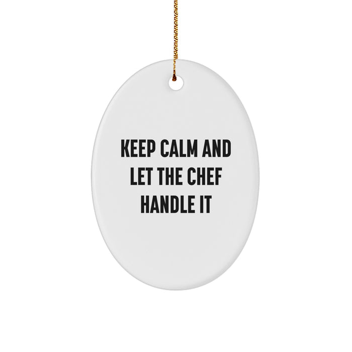 Funny Chef Oval Ornament for Chef Gifts from Men on Christmas - Image 1