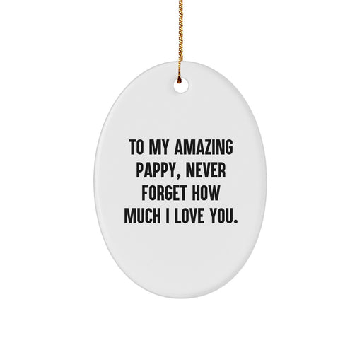 Funny Christmas Unique Gifts for Pappy, To My Amazing Pappy Oval Ornament, Beautiful Pappy Gifts from Family - Image 1