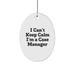 Funny Case Manager Oval Ornaments Gifts from Friends for Coworkers, I 'Can't Keep Calm I'm A Case Manager' Christmas Unique Gifts - Image 1