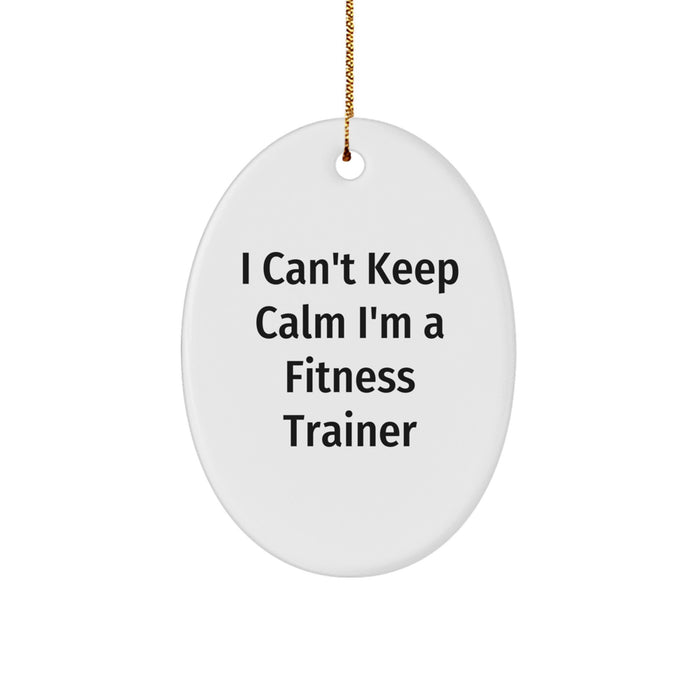 Funny Fitness Trainer Oval Ornament Gifts from Family Members for Christmas Unique Presents - Image 1