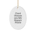 Card Games Enthusiasts' Delight, Oval Ornament Gifts from Friends for Men, 'Card Games Are My Happy Place' Christmas Decor - Image 1