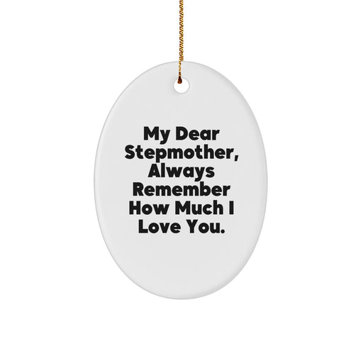 Funny Stepmother Gifts, Christmas Unique Oval Ornament, My Dear Stepmother - Gifts from Men and Women, Stepmother Day - Image 1