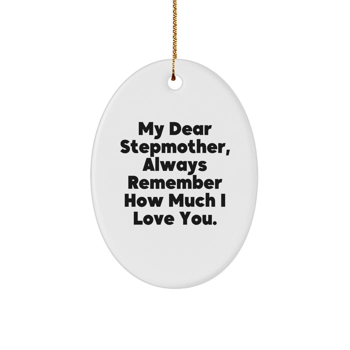Funny Stepmother Gifts, Christmas Unique Oval Ornament, My Dear Stepmother - Gifts from Men and Women, Stepmother Day - Image 1