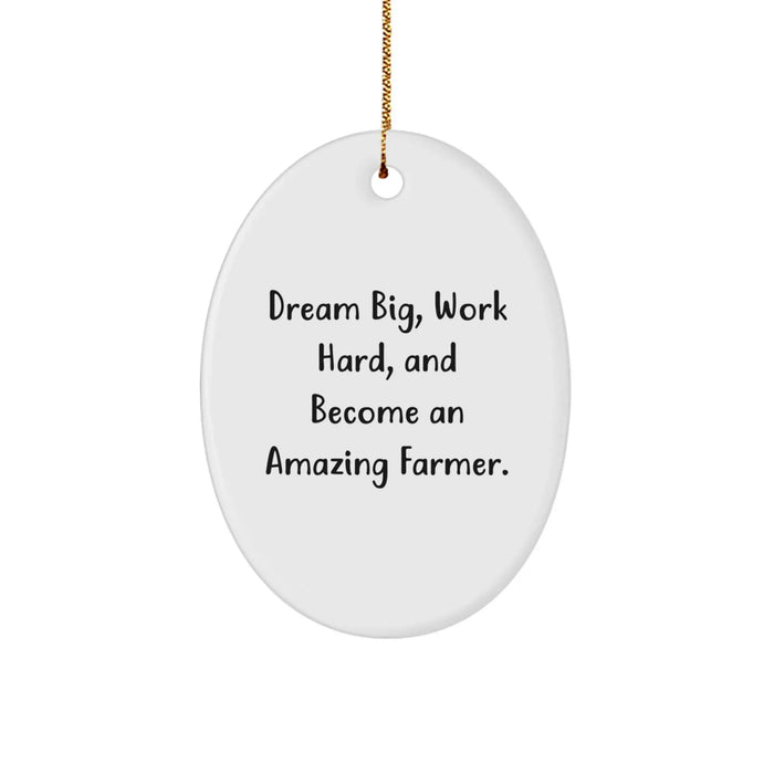 Funny Farmer Oval Ornament, Gifts from Friends, Family, or Coworkers for Amazing Farmers, Christmas Unique Gifts - Image 1