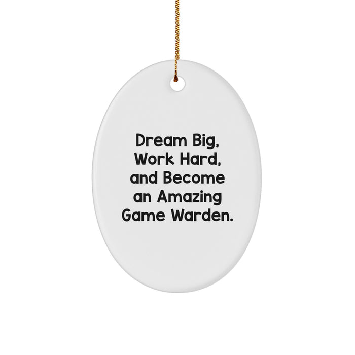 Funny Game Warden Gifts from Friends, Amazing Oval Ornament Quote Christmas Unique Presents for Game Wardens - Image 1