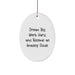 Funny Guide Gifts from Friends to Family, Oval Ornament for Guide, Dream Big Work Hard, Unique Christmas Unique Gifts for Guide - Image 1