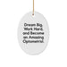 Gifts from Family and Friends for Optometrist, Christmas Unique Gifts, Oval Ornament Quote - Dream Big and Work Hard to Become an Amazing Optometrist. - Image 1