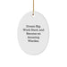 Funny Warden Inspirational Gifts from Men for Warden with Dream Big Work Hard Oval Ornament Christmas Unique Gifts - Image 1