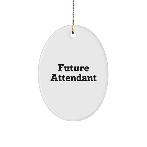 Funny Quote Oval Ornament Gifts from Men to Attendant, Future Attendant Christmas Decoration - Image 1