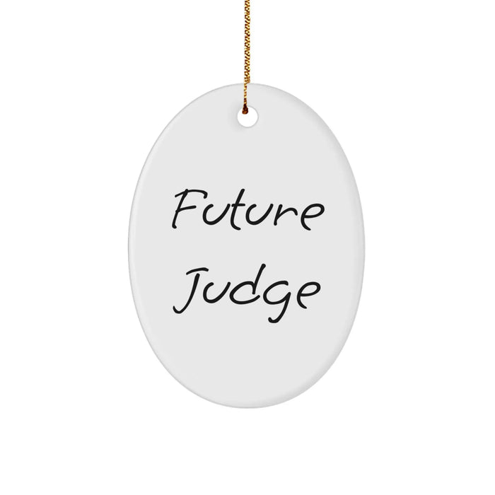 Funny Judge Oval Ornament Gifts for Judge Men from Family, Funny Christmas Unique Gifts for Judge Men, Judge Future Judge Oval Ornament - Image 1