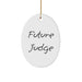 Funny Judge Oval Ornament Gifts for Judge Men from Family, Funny Christmas Unique Gifts for Judge Men, Judge Future Judge Oval Ornament - Image 1