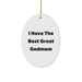 Funny Christmas Unique Gifts for Godmom - Oval Ornament - 'I Have The Best Great Godmom' Quote - Image 1
