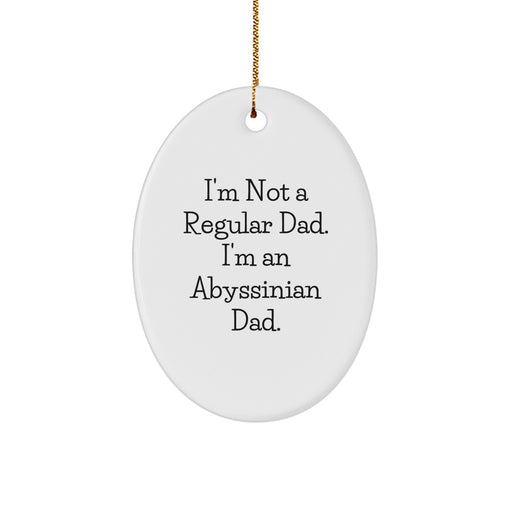 Abyssinian Cat Lover Gifts for Dad Funny Oval Ornament, Christmas Unique Gifts from Men, Funny Dad Gifts - Image 1