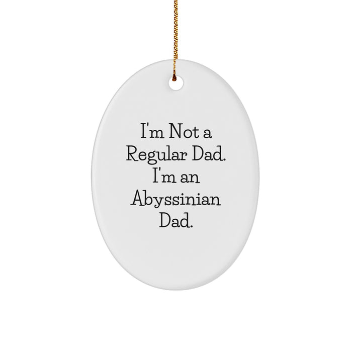 Abyssinian Cat Lover Gifts for Dad Funny Oval Ornament, Christmas Unique Gifts from Men, Funny Dad Gifts - Image 1