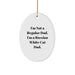 Funny Russian White Cat Dad Gifts for Men and Women, Oval Ornament, Christmas Unique Presents from Friends and Family - Image 1