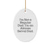 African Serval Cat Oval Ornament Funny Dad Gift for Men, 'I'm Not A Regular Dad', White Christmas Decorations - Image 1