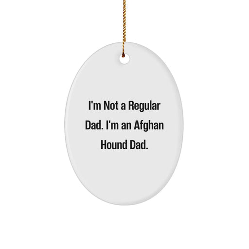 Funny Afghan Hound Dog Gifts from Dad to Son - Unique Oval Ornament for Afghan Hound Dog Lovers - Christmas Decorations for Home - Image 1