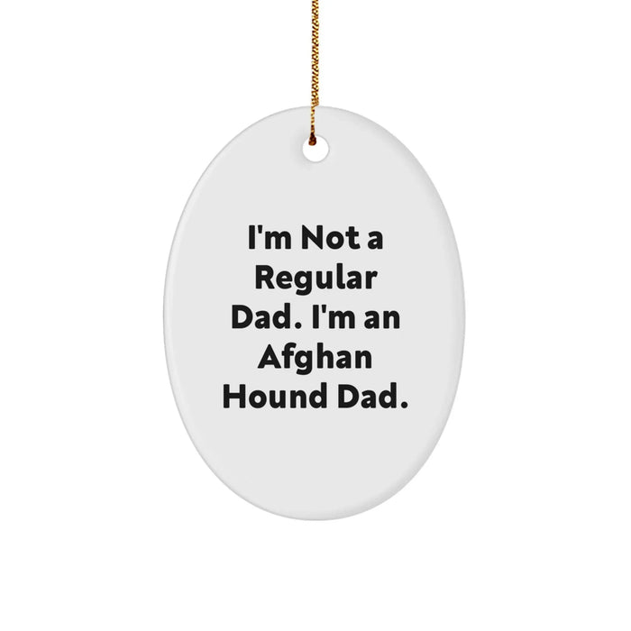 Funny Afghan Hound Dog Lover Gifts from Dad to Afghan Hound Dog, Oval Ornament for Christmas Unique Gifts - Image 1