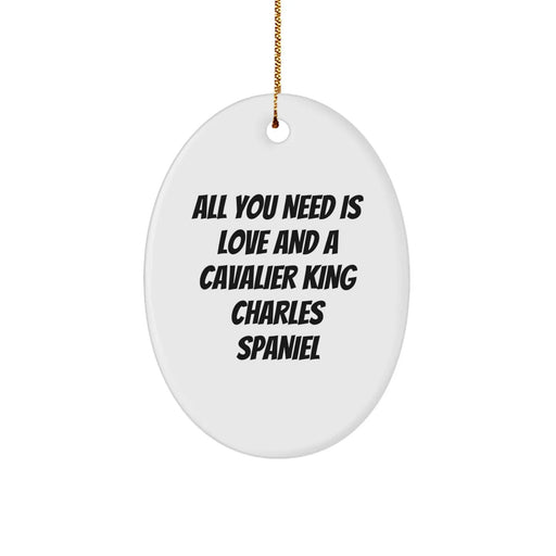 Cavalier King Charles Spaniel Dog Oval Ornament Gifts for Christmas with Funny Quote, Oval Ornaments for Cavalier King Charles Spaniel Dog Owners, Christmas Unique Gifts from Friends, Family - Image 1