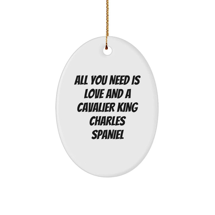Cavalier King Charles Spaniel Dog Oval Ornament Gifts for Christmas with Funny Quote, Oval Ornaments for Cavalier King Charles Spaniel Dog Owners, Christmas Unique Gifts from Friends, Family - Image 1
