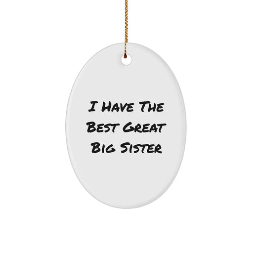 Funny Big Sister Gifts from Men - I Have The Best Great Big Sister Oval Ornament for Christmas - Image 1
