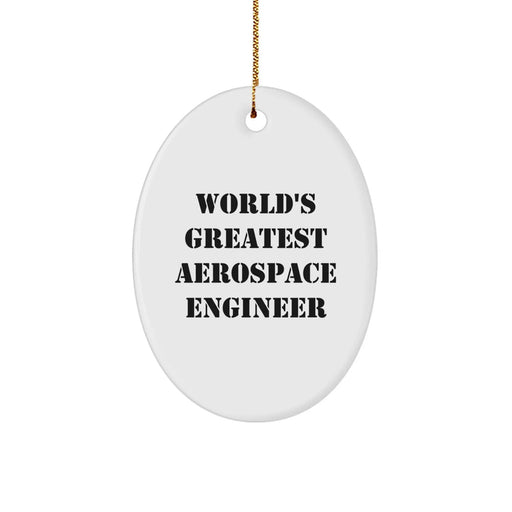 Funny World's Greatest Aerospace Engineer Oval Ornament Gifts from Friends to Aerospace Engineer, Christmas Unique Presents for Men - Image 1