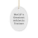Funny Athletic Trainer Gifts - 'World's Greatest' Oval Ornament, Christmas Memorable Present for Men, Women, or Friends from Family - Image 1