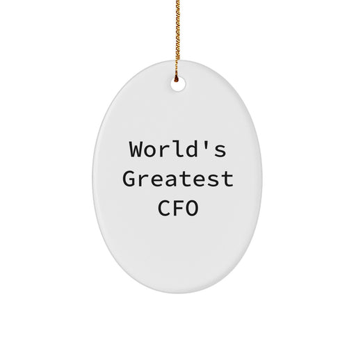 World's Greatest CFO Oval Ornament Funny Quote Christmas Unique Gifts from Friends to CFO - Image 1