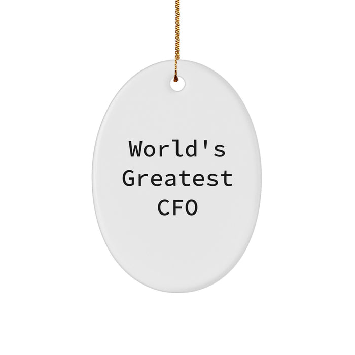 World's Greatest CFO Oval Ornament Funny Quote Christmas Unique Gifts from Friends to CFO - Image 1