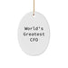 World's Greatest CFO Oval Ornament Funny Quote Christmas Unique Gifts from Friends to CFO - Image 1