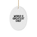 Chef Gifts from Friends - 'World's Greatest Chef' Oval Ornament, Christmas Unique Presents for Men, Women, or Family - Image 1