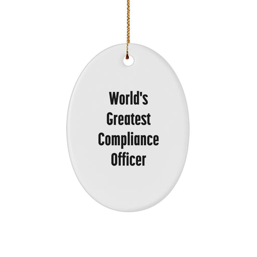 World's Greatest Compliance Officer Oval Ornament Gifts from Family to Compliance Officer Christmas Unique Gifts - Image 1