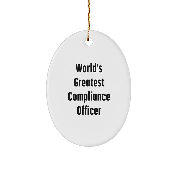 World's Greatest Compliance Officer Oval Ornament Gifts from Family to Compliance Officer Christmas Unique Gifts - Image 1