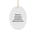 World's Greatest Database Administrator Oval Ornament, Funny Gift for Database Admins, Gifts from Friends and Family, Christmas Unique Gifts - Image 1