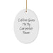 Funny Carpenter Christmas Oval Ornament Gifts from Men to Friends - 'Coffee Gives Me My Carpenter Power' - Unique Gift Ideas for Him - Image 1