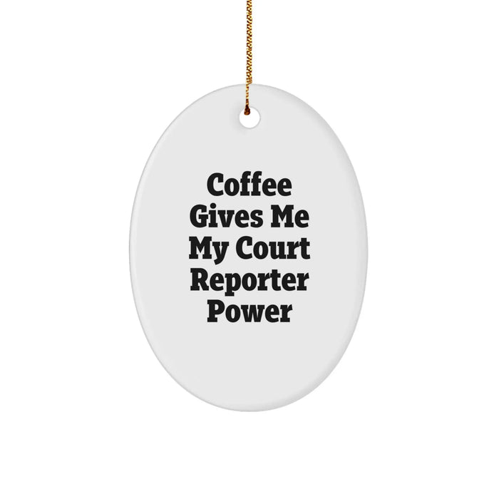 Funny Court Reporter Gifts for Men Funny Oval Ornament Christmas Unique Ideas Gifts from Friends - Image 1