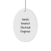 Funny Electrical Engineer Gifts from Friends - 'World's Greatest' Oval Ornament, White, 3.25" Tall, Perfect for Christmas - Image 1