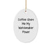 Funny Watchmaker Gifts from Men, Oval Ornament for Watchmaker Women, Coffee Gives Me Power Christmas Unique Gifts - Image 1