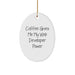 Funny Web Developer Oval Ornament Gifts from Friends for Coworkers - Coffee Gives Me My Web Developer Power Christmas Unique Gifts - Image 1