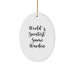Funny World's Greatest Game Warden Oval Ornament Gifts for Men, Christmas Unique Gifts from Friends, Family, or Coworkers - Image 1