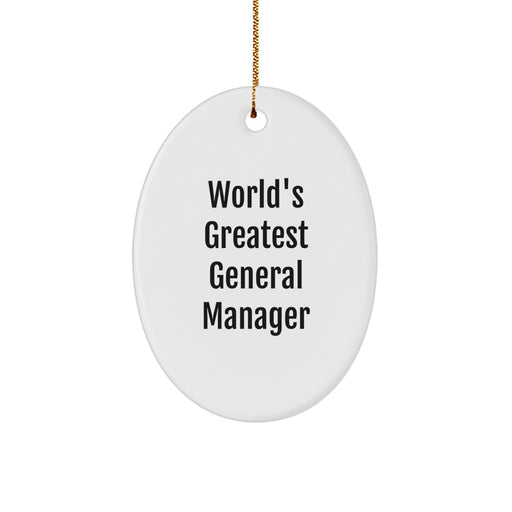 World's Greatest General Manager Oval Ornament Gifts from Family to General Manager, Funny Christmas Decoration - Image 1