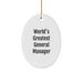 World's Greatest General Manager Oval Ornament Gifts from Family to General Manager, Funny Christmas Decoration - Image 1