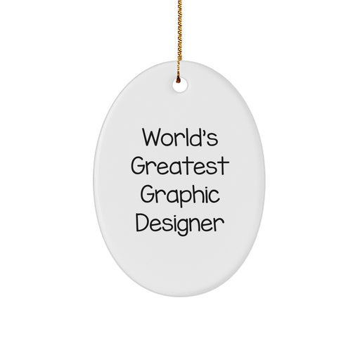 World's Greatest Graphic Designer Gifts for Men, Funny Oval Ornament, Christmas Unique Gifts from Friends - Image 1