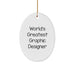 World's Greatest Graphic Designer Gifts for Men, Funny Oval Ornament, Christmas Unique Gifts from Friends - Image 1