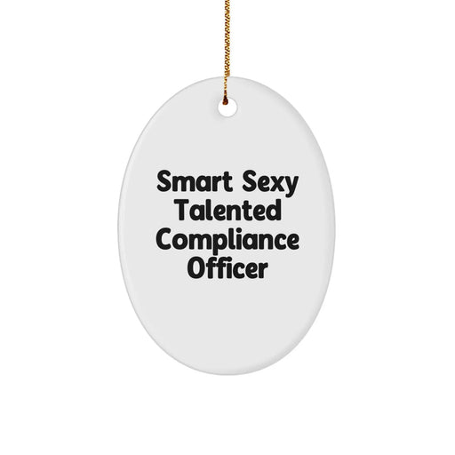 Funny Compliance Officer Gifts from Men Friends for Compliance Officer Oval Ornament Christmas Unique Decorations - Image 1