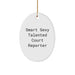 Court Reporter Gifts, Unique Christmas Oval Ornaments, Smart Sexy Talented Court Reporter Gifts from Friends, Family, Coworkers - Image 1