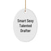 Funny Inspirational Gifts for Smart Drafter Friends - Oval Ornament Christmas Unique Gifts from Men to Family - Image 1