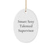 Funny Supervisor Gifts from Friends, Christmas Unique Oval Ornaments for Smart Sexy Talented Supervisor - Image 1