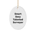 Gifts for the Funny Smart Sexy Talented Surveyor, Oval Ornament - Christmas Unique Gifts from Friends Family Christmas - Image 1